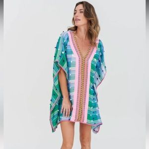 Pitusa Loopweave Mini Thobe coverup in Blue xs small